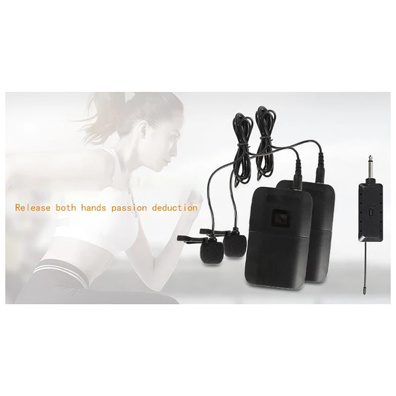 

J.I.Y Portable Wireless Microfone VHF Mic Lapel Clip Microphone with Receiver Transmitter Compatible with o Amplifier Multim