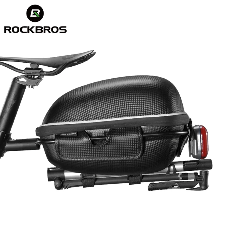 

ROCKBROS Bike Bag Waterproof Hard Shell Hang Rear Reflective Light Load-Bearing Saddle Bag EVA Large Capacity Seat Bicycle Bag