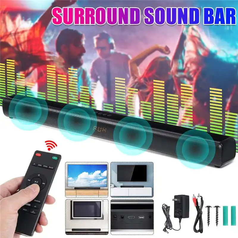 

NEW 100W Luxury Speaker Sound Quality Wireless bluetooth Soundbar Speaker TV Home Theater Soundbar Subwoofer +Remote Control