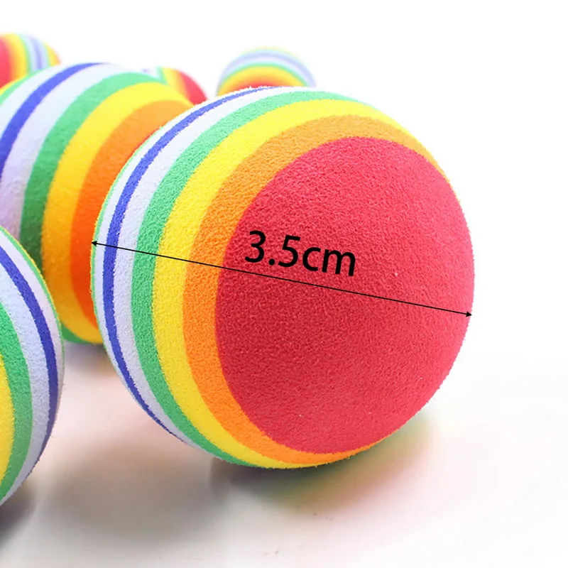 

1/3/5 PCS Rainbow EVA Ball Cat Toy Ball Interactive Pet Products Kitten Play Chewing Rattle Scratch Ball Training Pet Supplies
