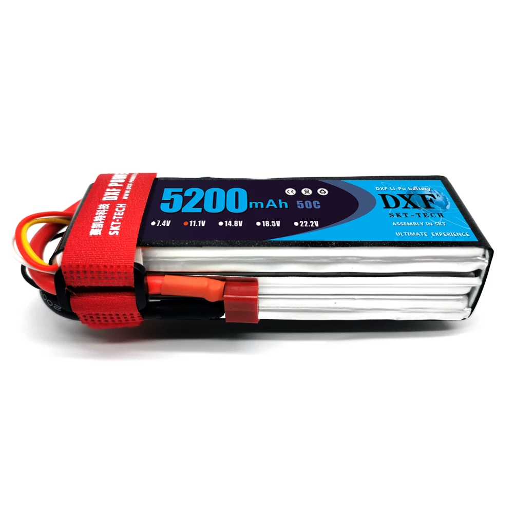 Литий полимерная батарея DXF 2S 3S 4S 6S 7 4 V 11 1 14 8 22 2 5200mAh 50C с T образной вилкой для FPV 450 500