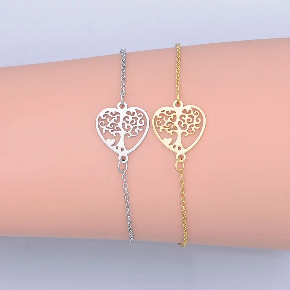 100% изящный браслет из нержавеющей стали в форме сердца для женщин оптовая