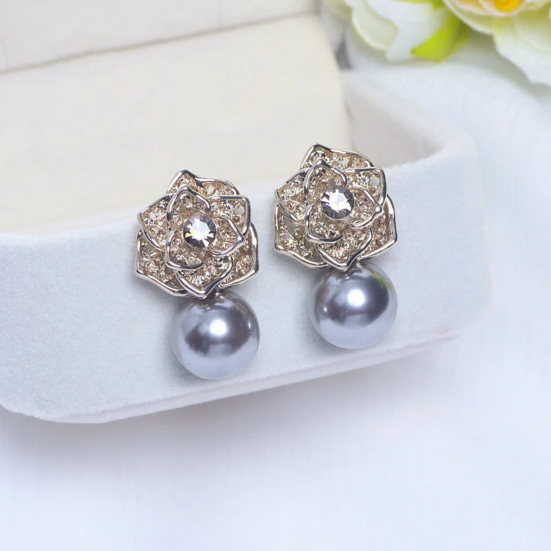 Новые роскошные серьги в форме цветка с кристаллами для женщин большие