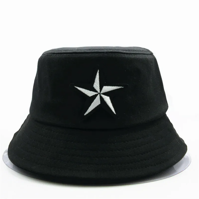 LDSLYJR хлопковая Панама с вышивкой в виде больших звезд рыбацкая шляпа уличная