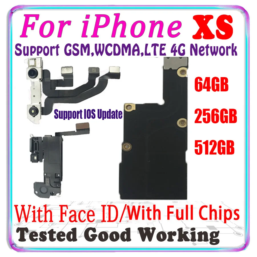 ICloud разблокированный для iPhone XS 5 8 &quotматеринская плата с распознаванием лица 512 ГБ