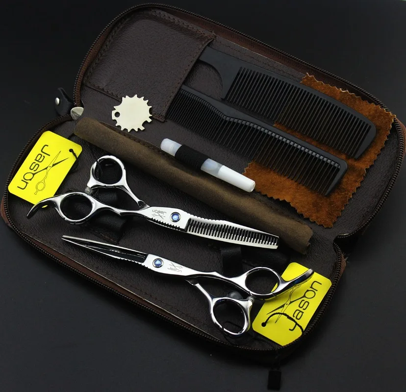 6 дюймов 440C ножницы для волос Парикмахерские филировочные ножницы для стрижки Парикмахерские ножницы набор инструментов для укладки