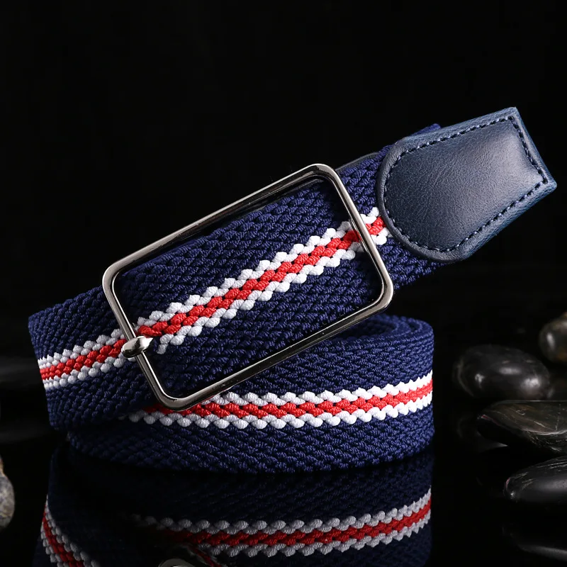 

New Fashion Casual Stretch Woven Belt Designer Belts Pin Buckle Belt Unisex 3.5cm Width Men Students Korean Style Casual Belt