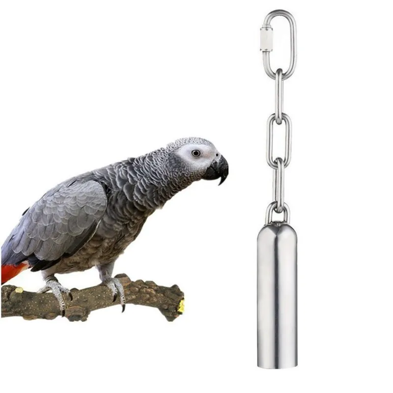 Cockatiel Parrot Toys Stainless Steel Hanging Bell Cage Toys For Parrots Bird Squirrel Funny Chain Swing Toy Pet Bird Supplies