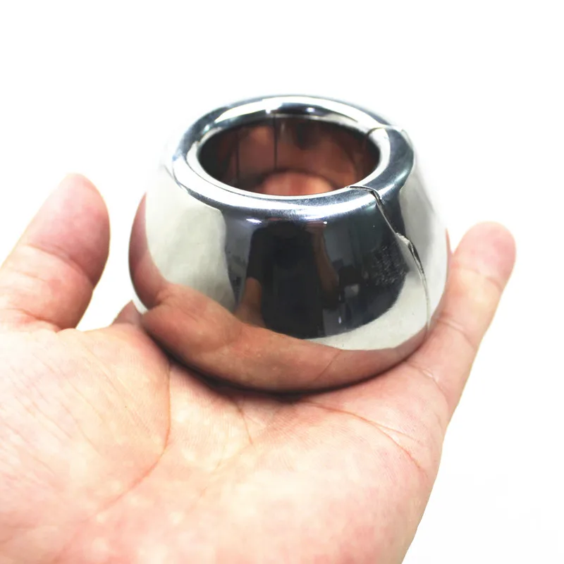 New Stainless Steel Scrotum Pendant Ball Stretcher Bondage  Weight-Bearing Ring Cockring Metal Sex Toys for Male BB356
