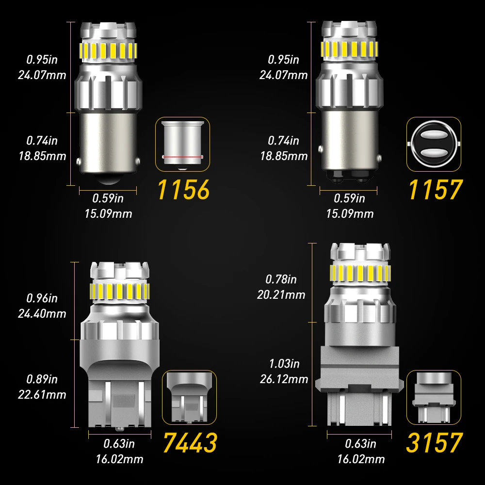 2x T15 LED T10 1156 BA15S 7440 W21W 3157 3156 7443 3030 4014 лампа W16W Светодиодная заднего хода Canbus