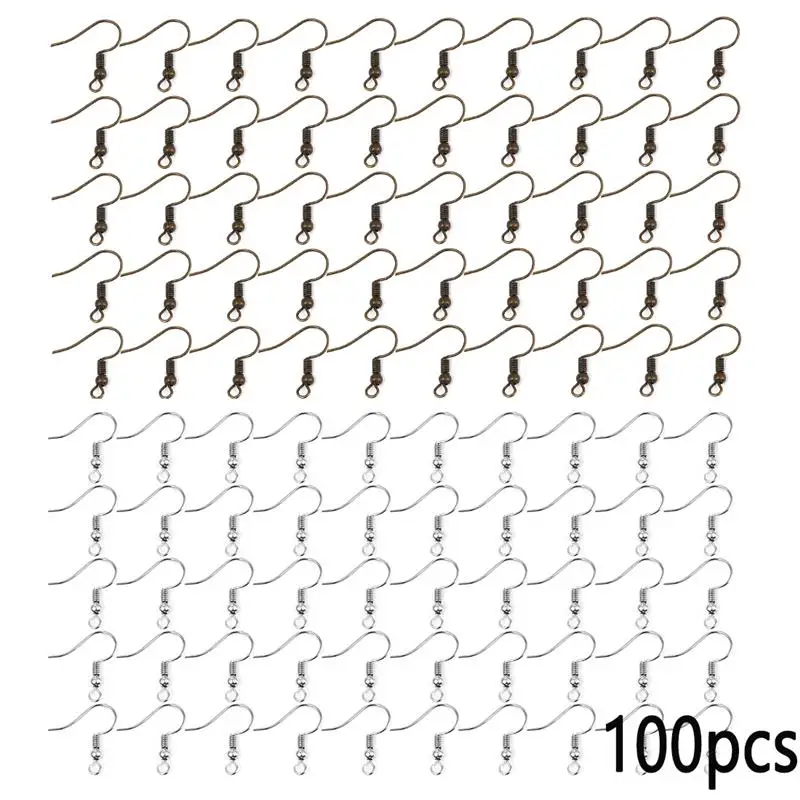 100 шт сплав серьги застежки крючки серебряный цвет фурнитура DIY компоненты