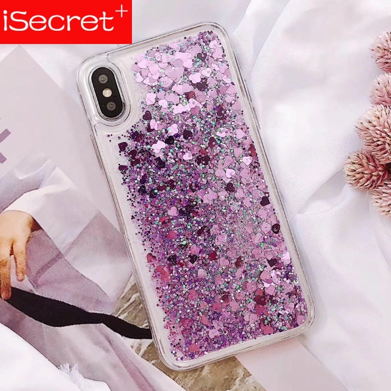 Чехол iSeret с жидкостью для Huawei Y5 Y6 Y7 Y9 Prime 2018 милый блестящий чехол блестящими