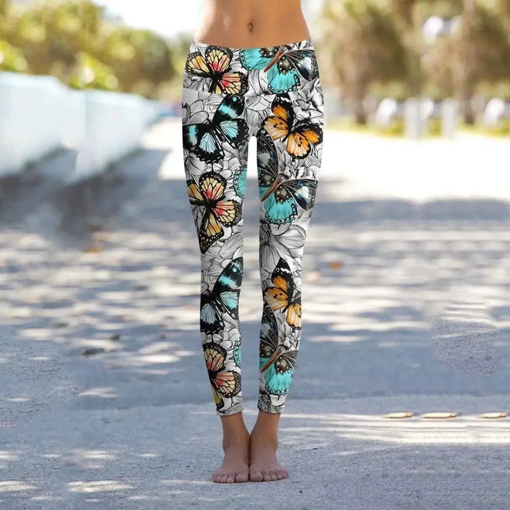 С высокой талией модное платье с принтом и бантом для леггинсы yoga Штаны