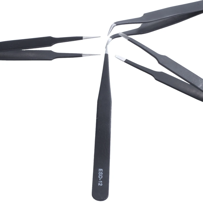 

4x tweezers pointed tweezers metal tweezers anatomically ESD 12-15