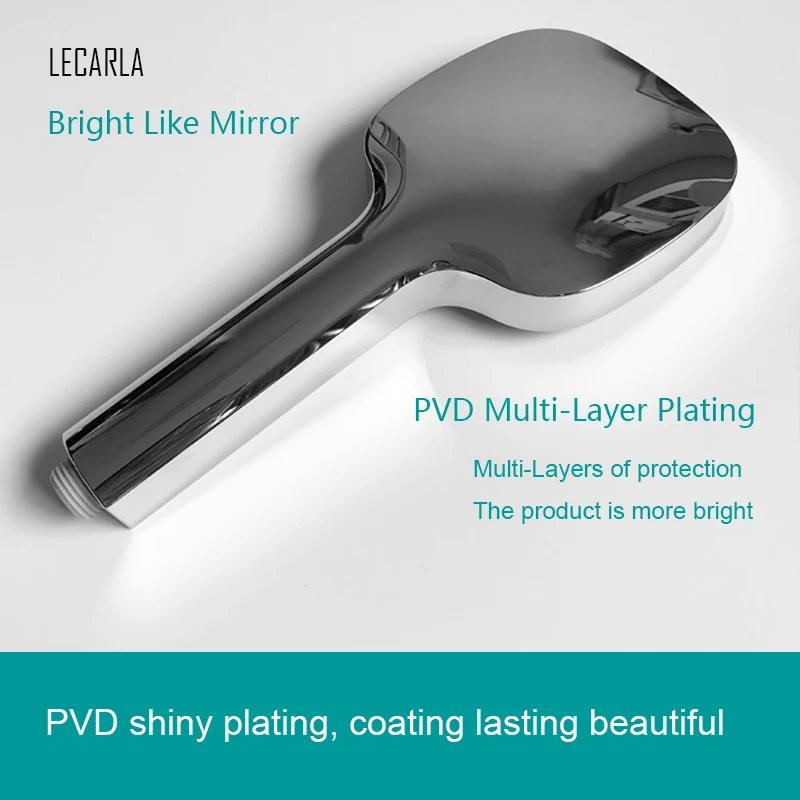 

3 Modes Adjustable High Pressure Big Square Panel Water Saving Switch Button Shower Head with Universal Fitting Bathroom