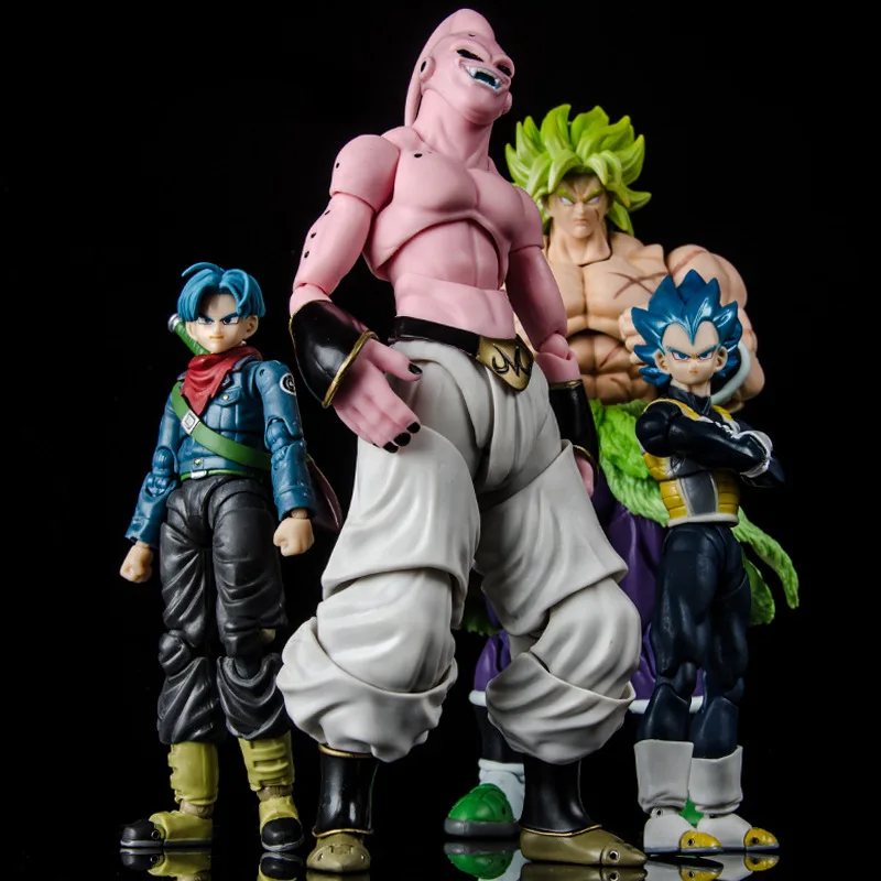 

Shf Vegeta Blue Majin Buu Super Saiyan God Anime Dragon-ball-z Future Trunks Joints Movable Dolls Collectible Gifts For Children