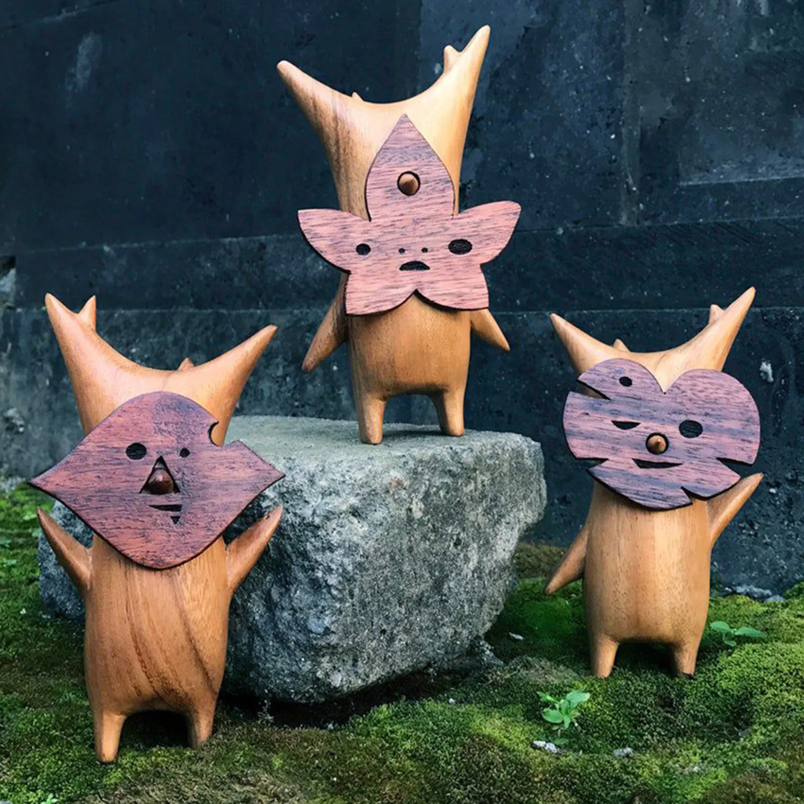 

New Forest Wizard Wooden Korogu The Legend Of Zel-da: Breath Of The Wild Garden Leaf Elves Crafts Wooden Grain Resin Ornaments