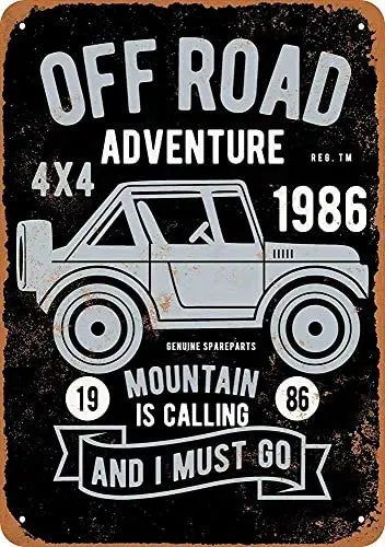 

Off Road Adventure Retro Street Sign Household Metal Tin Sign Bar Cafe Car Motorcycle Garage Decoration Supplies12 X 8 Inch