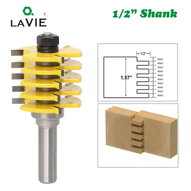 12 мм 1/2 &quotхвостовик 3 Зубья коробка Finger Joint фреза Регулируемый