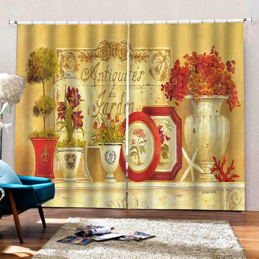 Современная 3D картина маслом цветы комнатный декор занавеска с Европейским