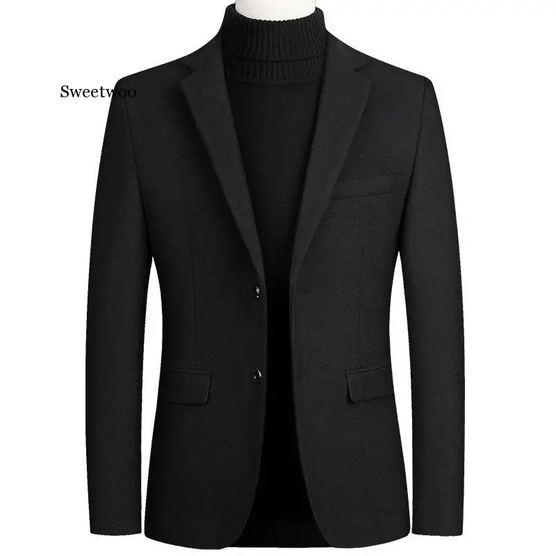 Пиджак мужской слитный модный блейзер из смесовой шерсти костюм куртка