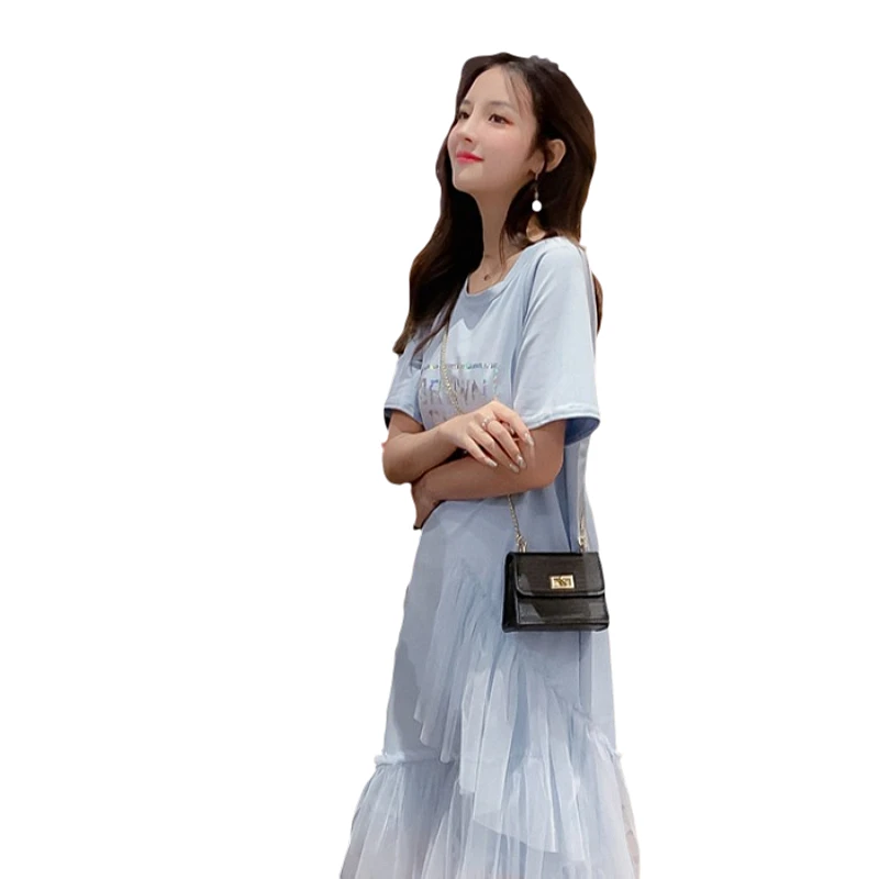 2020 новое популярное летнее Сетчатое платье с коротким рукавом и оборками Феи