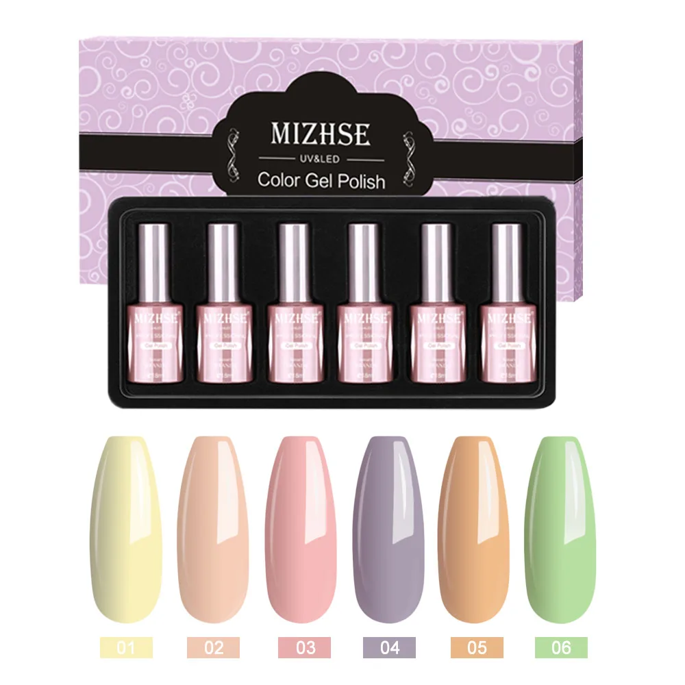 P06 MIZHSE, 18 мл, Гель-лак, Гель-лак, УФ-гель, светодиодный, лампа, Гель-лак, дизайн ногтей, 6 шт. в наборе, горячая Распродажа, лак, смола, цвет, грунтовка - Цвет: P06