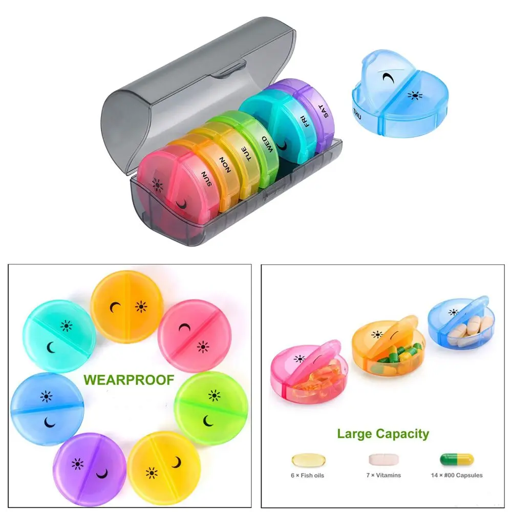 Органайзер для таблеток большой емкости 2 раза в день утром и ночь | Дом сад