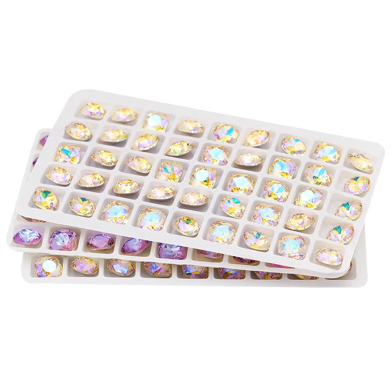 Прозрачный квадратный стеклянный кристалл k9 10 мм граненые острые Стразы