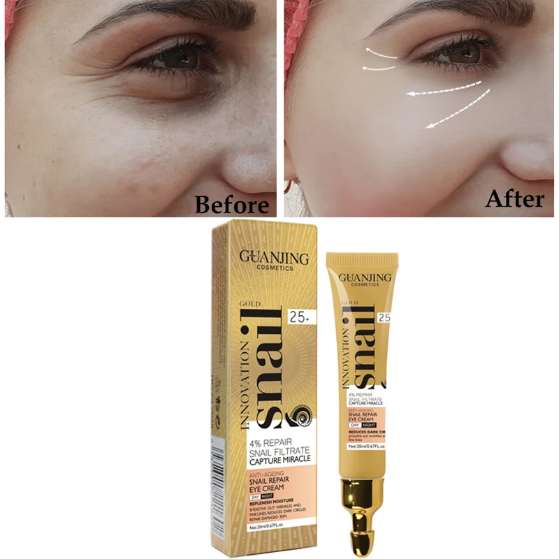 

20ML Snail Eye Cream Peptide Collagen Serum Snail Essence Anti-Wrinkle Remover Dark Circles Korea Cosmetics Patch For Eye