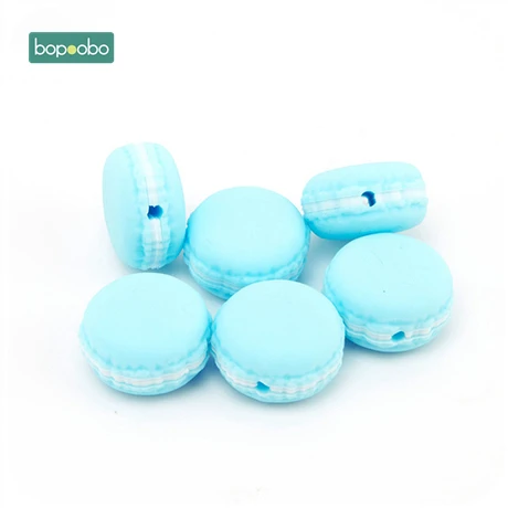 Candy blue Bopoobo 3 шт силиконовые бусины Детские Прорезыватели Bpa бесплатно пищевая Детская жевательная для прорезывания зубов для DIY ожерелье грызуны мини бусины для печенья - Цвет: Candy blue