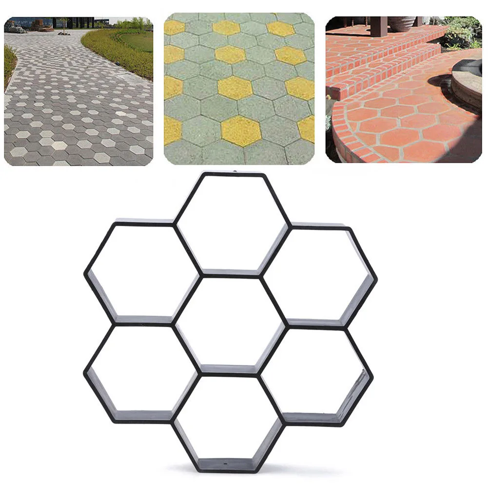 

Garden DIY Plastic Path Maker Pavement Model Concrete Stepping Stone Cement Mould Brick PLDI889