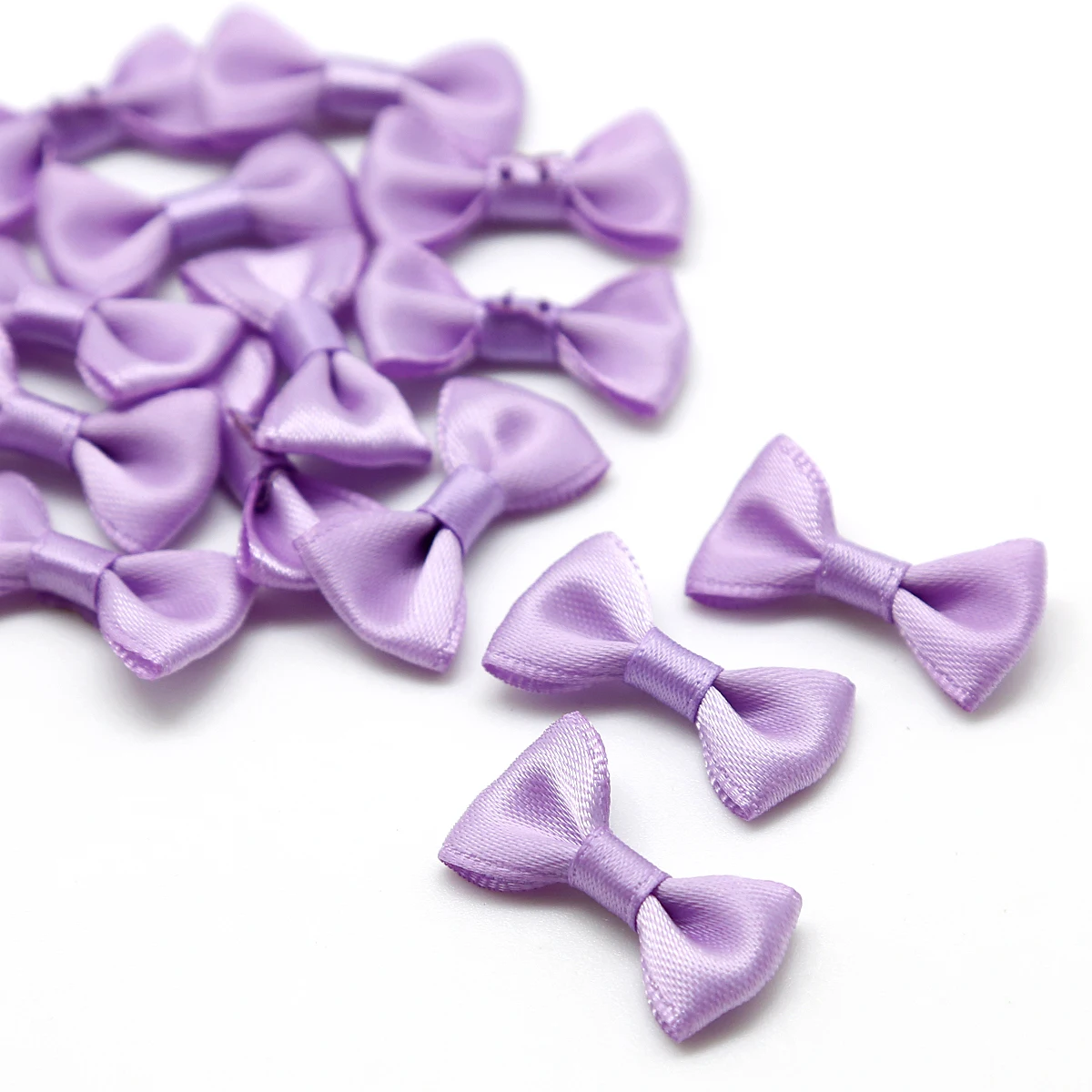 Light Purple 100 шт, 3x1,5 см, ручная работа, атласная лента, бант, Подарочная посылка, бант для свадебной вечеринки, скрапбукинг, украшение, аксессуары для рукоделия - Цвет: Light Purple