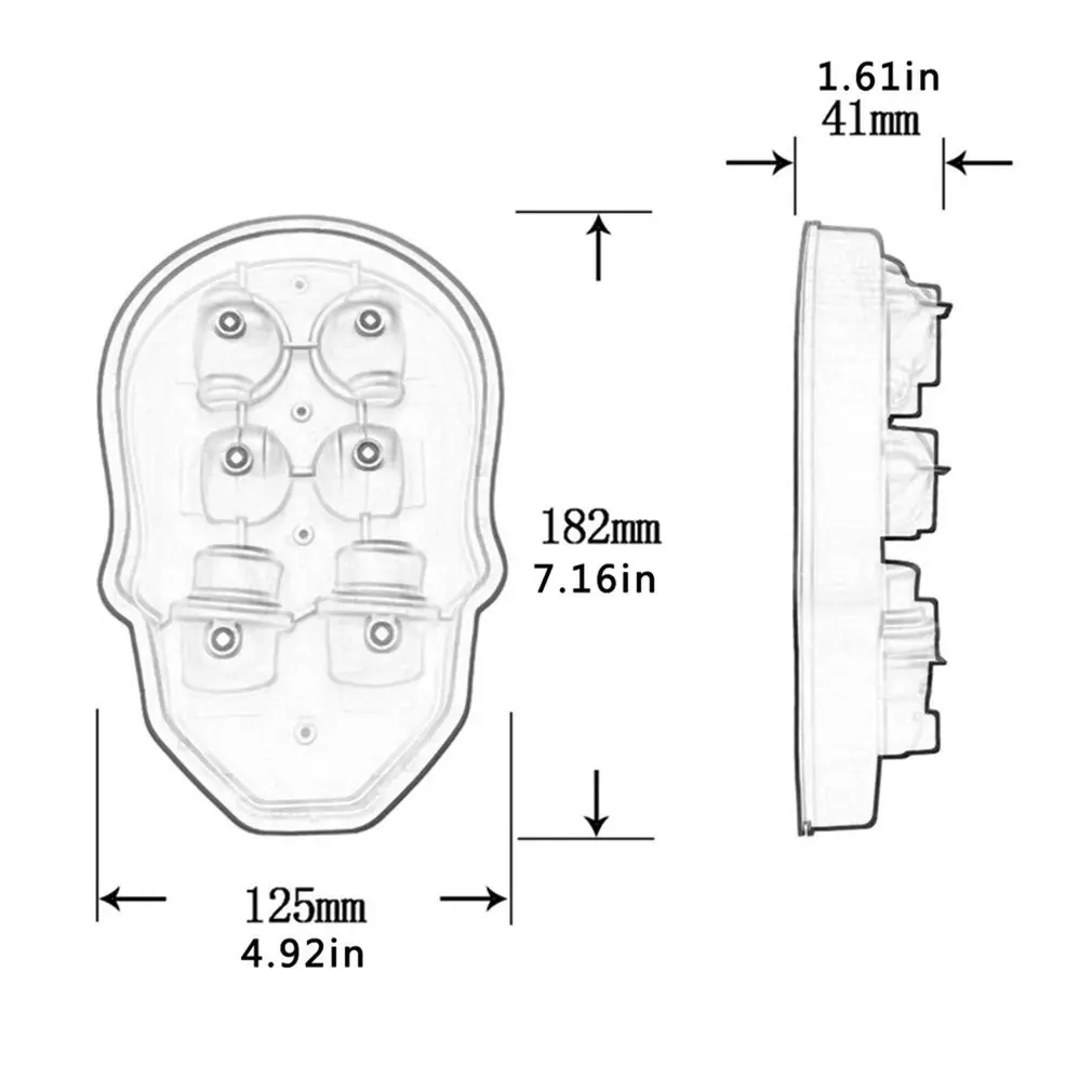 

6-grid Design DIY Ice Mold 3D For Skull Soft Silicone Whisky Ice Mold Chocolate Candy Cavity Party Supplies
