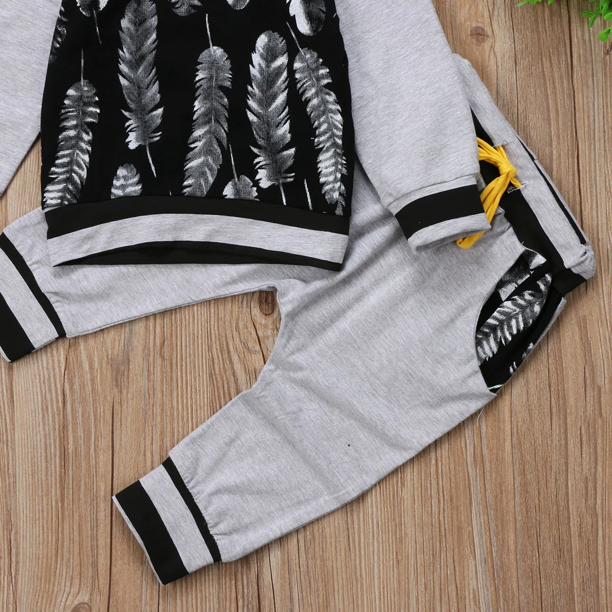 

Newborn Kid Baby Boy Clothes Hooded Coat T Shirt Long Pants Outfits Set