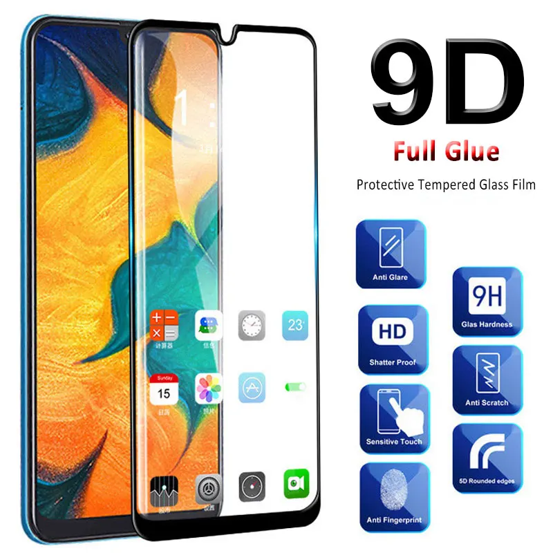 Защитное закаленное стекло 9D для Samsung Galaxy A70/A50/A40/A30|Защитные стёкла и плёнки