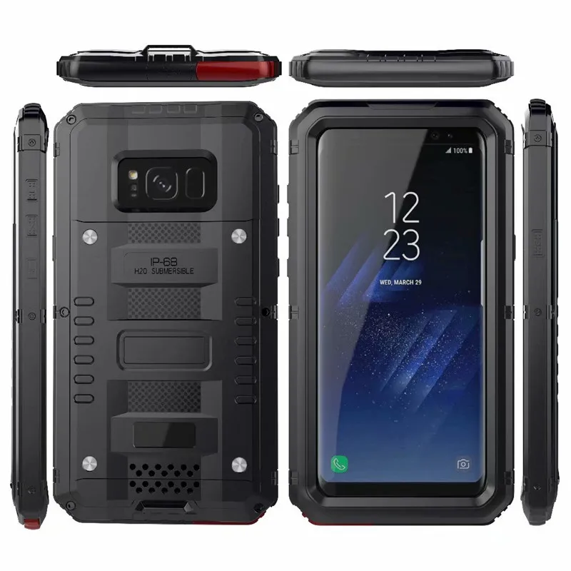 

Waterproof Metal Case for Samsung S8 Plus Heavy Duty Hybrid Tough Rugged Armor Shockproof Case for Galaxy S8plus Underwater Capa
