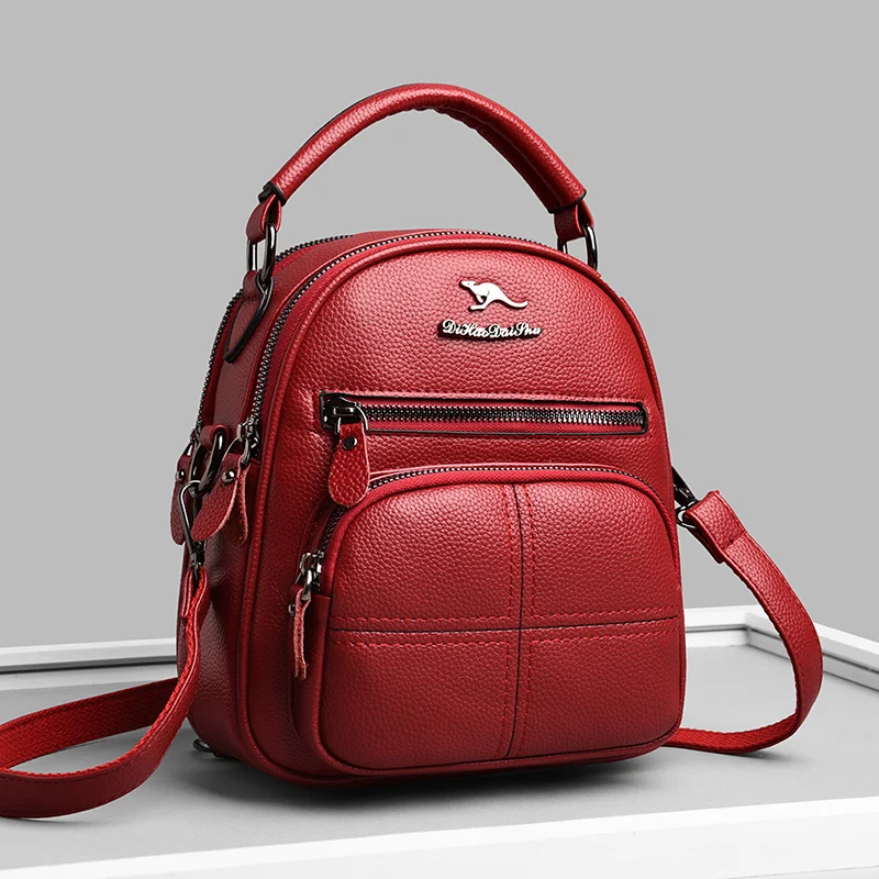 

Fashion Mini High Quality Pu Leather Backpacks for Girl Luxury Brand Multifunction Backpack Casual Women Crossbody Shoulder Bag