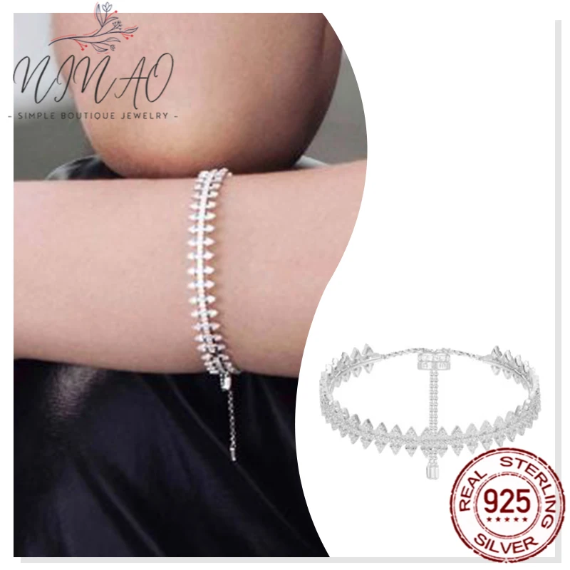 

Женское серебряное украшение с цирконом, праздничный модный подарок из стерлингового серебра 925 пробы с холодным ветром, высококачественны...