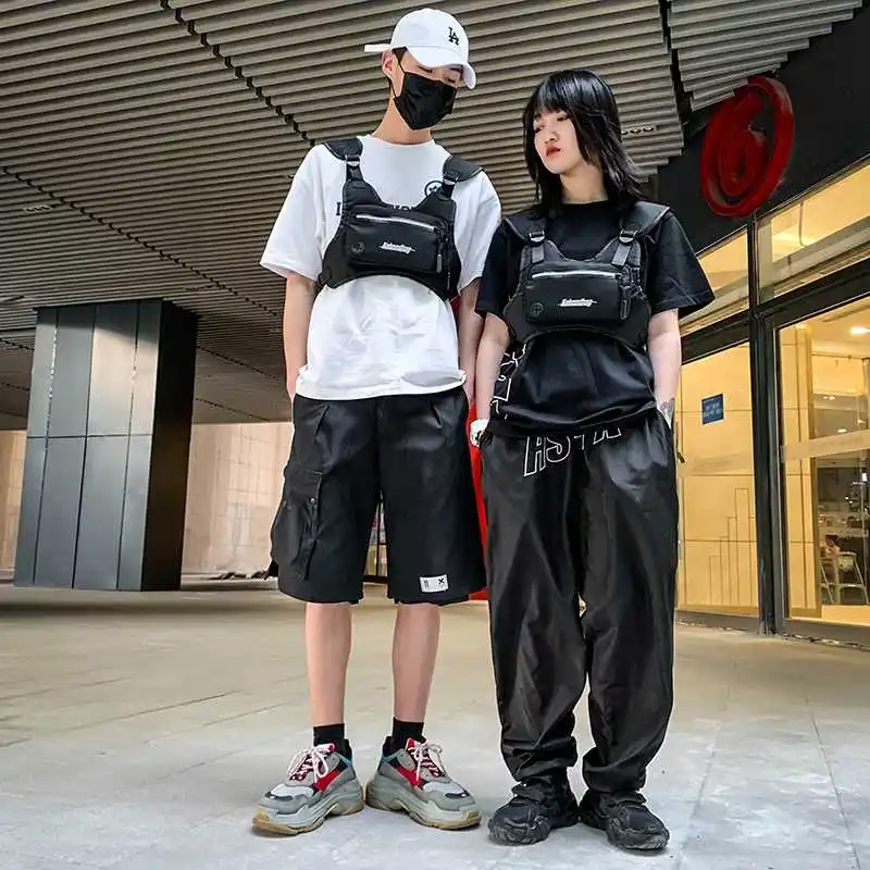 

Fashion Chest Rig Bag For Men Waist Bag Hip hop streetwear functional Tactical Chest Mobile Phone Bags Male Casual