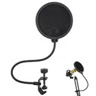 Двухслойный поп-фильтр для студийного микрофона, гибкий ветрозащитный экран, защита для микрофона, аксессуары для записи разговоров