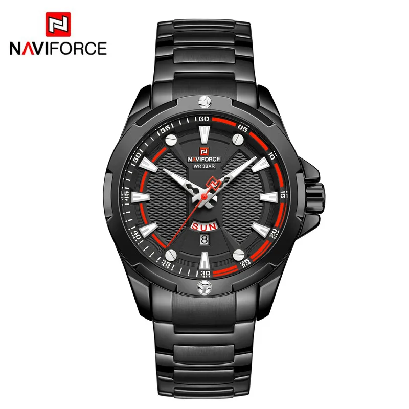 NA916104 without box NAVIFORCE мужские наручные часы Топ бренд Роскошные мужские часы армейские Бизнес Календарь из нержавеющей стали спортивные, военные кварцевые мужские часы 9161 - Цвет: NA916104 without box