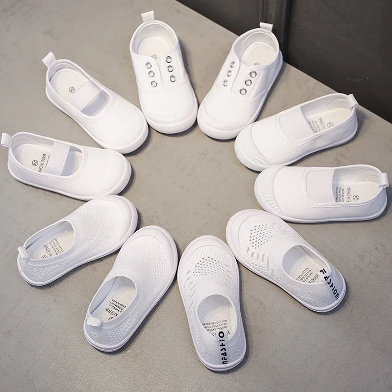 Classic Casual Canvas Baby Shoes For Girls Boys Solid Rubber Sole Basketball Sneakers School Children's Shoes