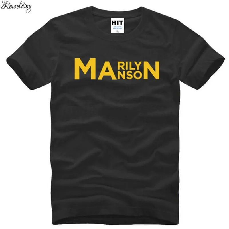 Рок-н-Мэрилин Мэнсон и надписью Футболки шорты мужские летние футболки с