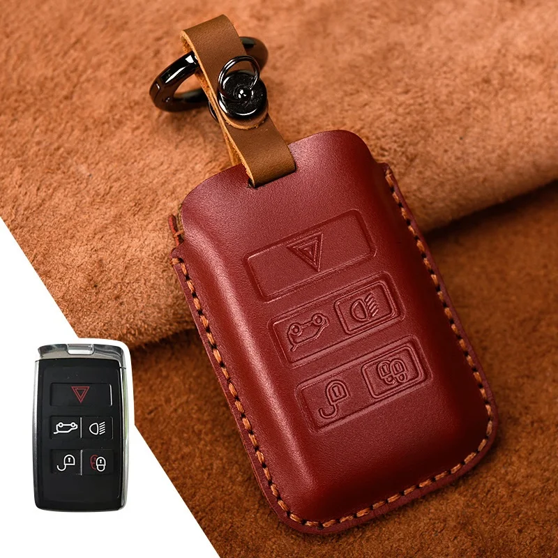 

Genuine Leather Car Key Case Cover For Land Rover Range Rover Evoque Discovery Sport 5 2018 2019 2020