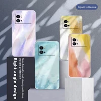 new colorful painting skin feeling liquid silicone phone case ultra thin all inclusive edge anti drop shell for vivo iqoo 9 pro