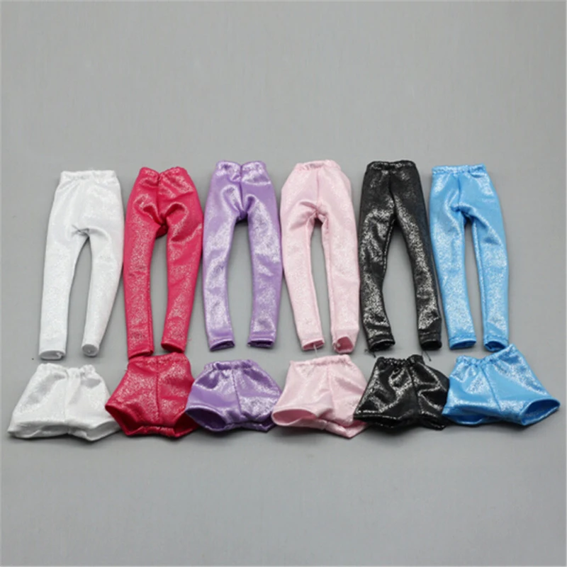 

High Quality Elastic Leather Bottoms Pants Trousers For Doll Clothes Fashion Outfit For 1/6 BJD Dolls Shoes Accessories