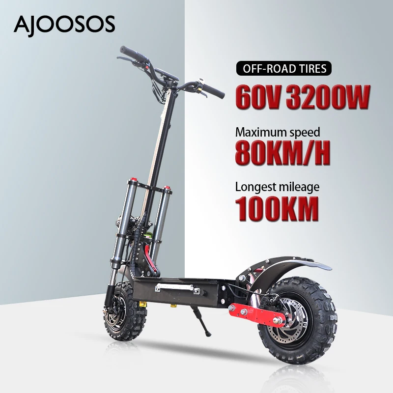 Verkauf 60V Faltbare Elektrische Tretroller 80 Km/h Elektrische Roller Hydraulische Dämpfung 11 Zoll Große Rad Off Road Vakuum Reifen