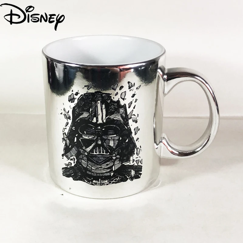 

Disney Marvel Star Wars The Last Jedi Black Knight Simple Silver Mirror Ceramic Mark Coffee Cup Milk Breakfast Cup