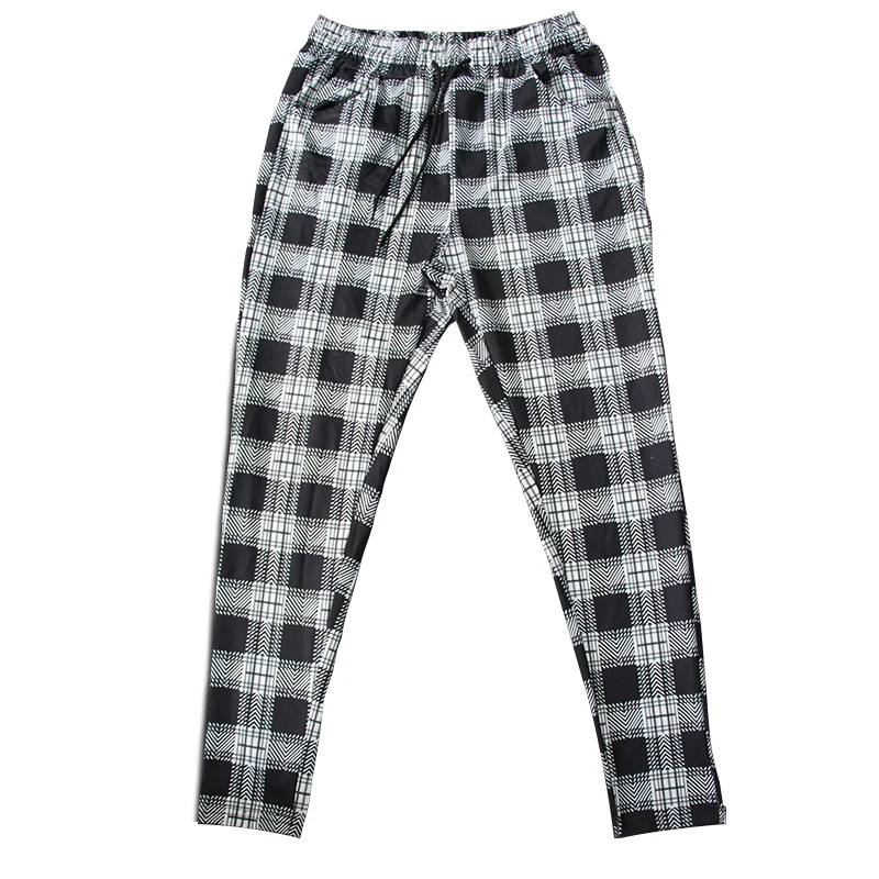 Брюки мужские в клетку до щиколотки повседневные Модные джоггеры облегающие